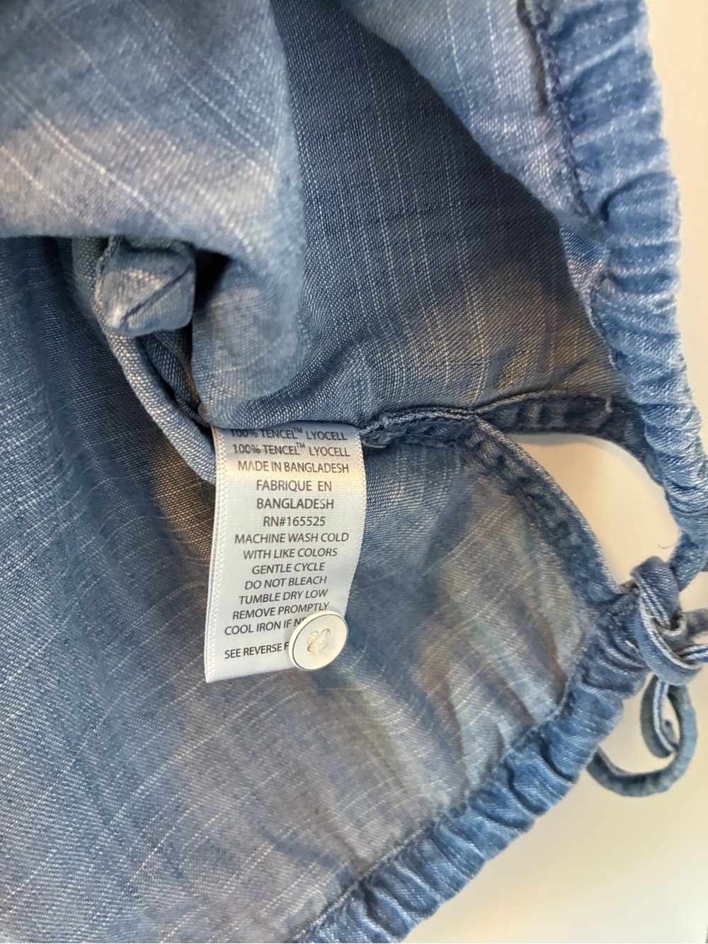 Chambray button down with ties - Picture 5 of 6